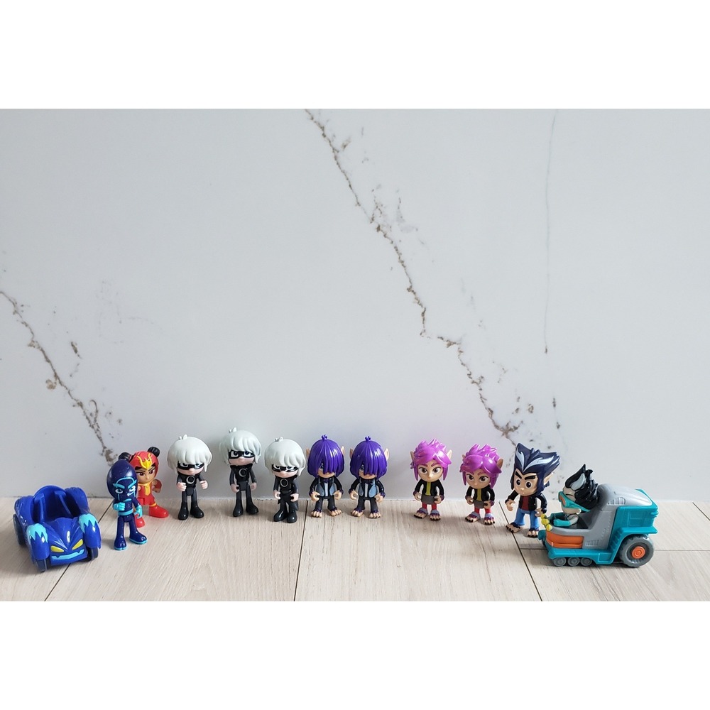 PJ Masks Action Figures Lot of 12 Vehicles Catboy Luna Girl‎ Night Ninja Wolfies